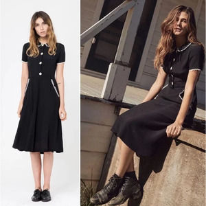 NEW Christy Dawn Vintage-Inspired Midi Sebastian Dress Noir Black Size Medium